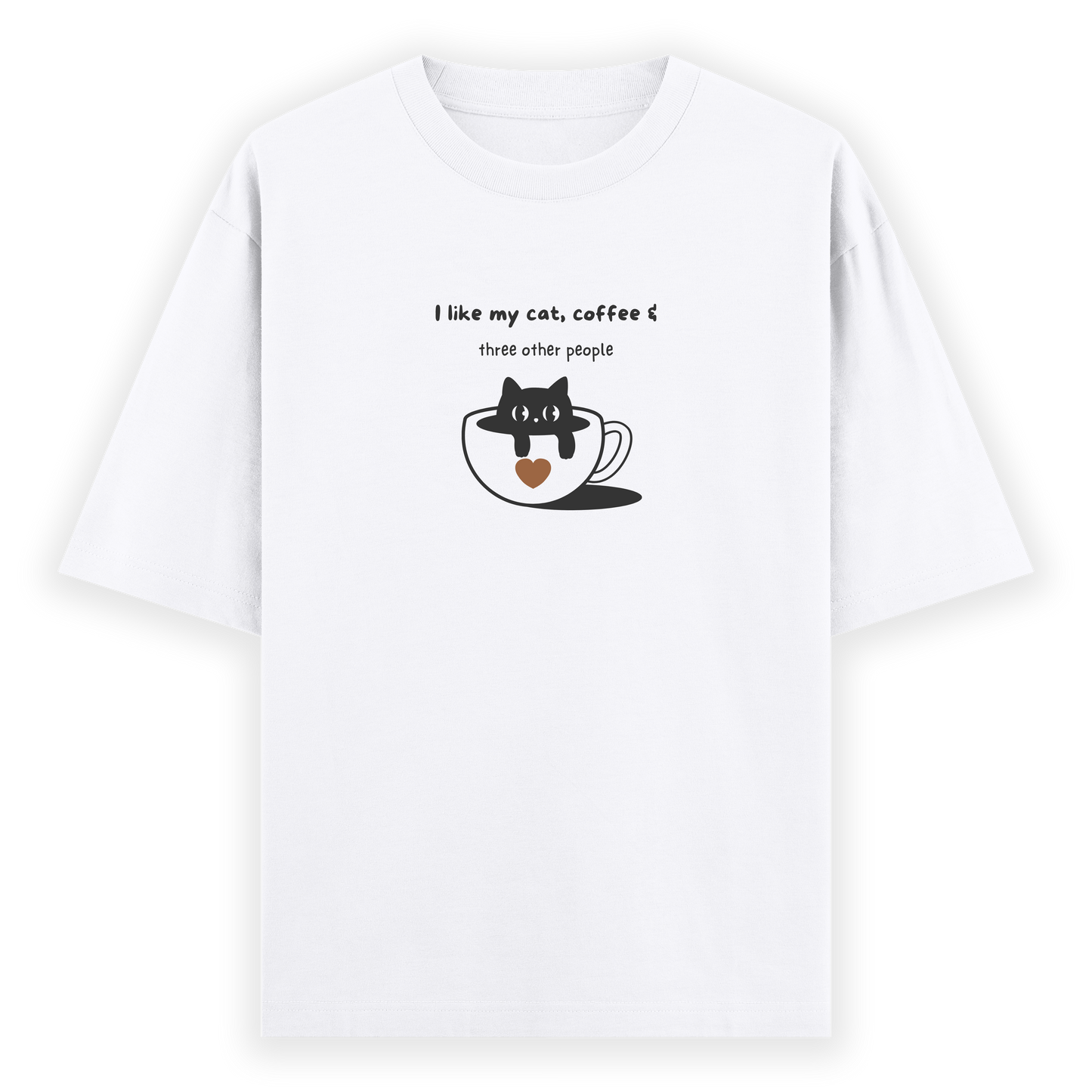 Cat & Coffee Oversized T-shirt